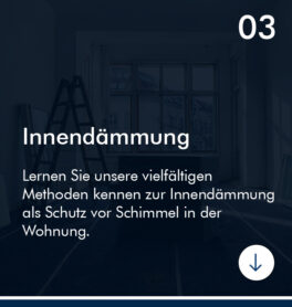 Innendämmung Beschreibung auf dunklem Hintergrund